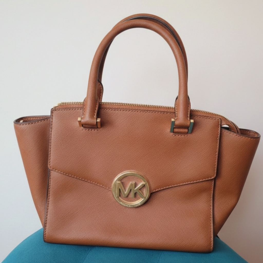 Michael Kors Euc Brown Leather Tote Bag